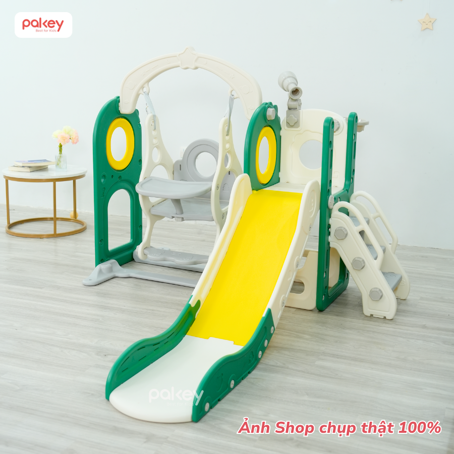 Bộ cầu trượt xích đu khủng long Pakey LH01 63 Bộ cầu trượt xích đu khủng long Pakey LH01