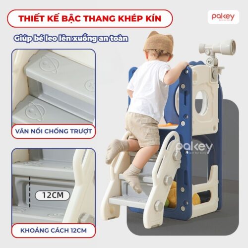 Bộ cầu trượt xích đu khủng long Pakey LH01 30 Bộ cầu trượt xích đu liên hoàn khủng long Pakey LH01