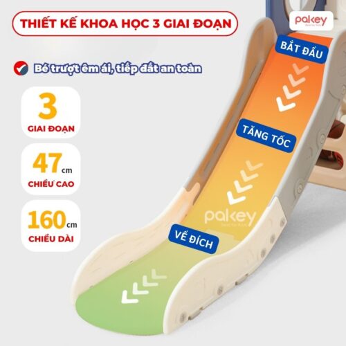 Bộ cầu trượt xích đu khủng long Pakey LH01 31 Bộ cầu trượt xích đu liên hoàn khủng long Pakey LH01