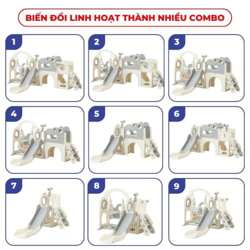 Bộ cầu trượt xích đu khủng long Pakey LH01 29 Bộ cầu trượt xích đu liên hoàn khủng long Pakey LH01