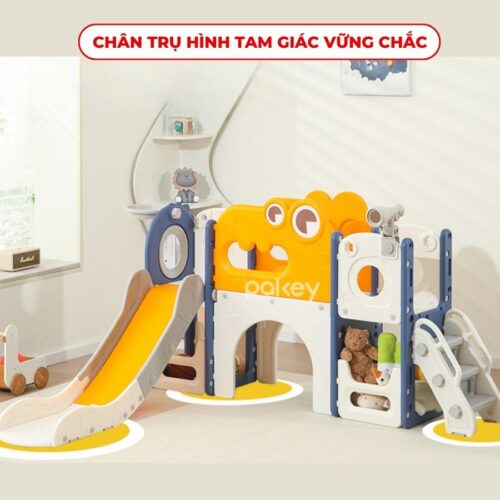 Bộ cầu trượt xích đu khủng long Pakey LH01 32 Bộ cầu trượt xích đu liên hoàn khủng long Pakey LH01