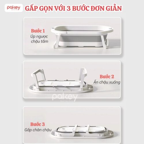 Chậu tắm gấp gọn có nhiệt kế Pakey P-CT03 28 Chậu tắm cao cấp có nhiệt kế Pakey P-PT03