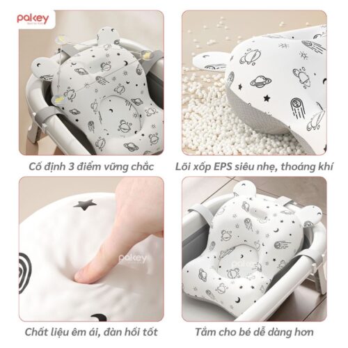 Chậu tắm gấp gọn có nhiệt kế Pakey P-CT03 30 Chậu tắm cao cấp có nhiệt kế Pakey P-PT03