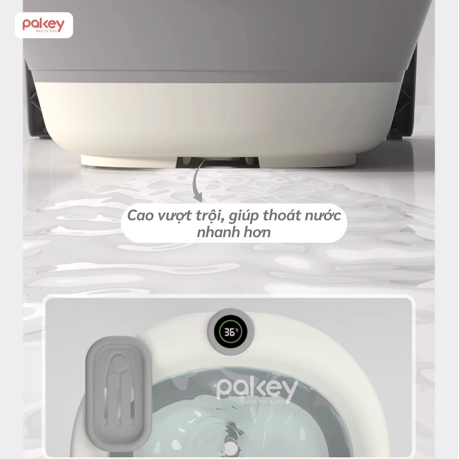 Chậu tắm cao cấp có nhiệt kế Pakey P-PT03