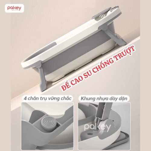 Chậu tắm gấp gọn có nhiệt kế Pakey P-CT03 25 Chậu tắm cao cấp có nhiệt kế Pakey P-PT03