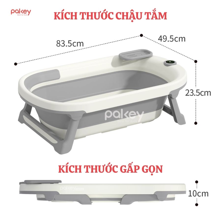 Chậu tắm cao cấp có nhiệt kế Pakey P-PT03