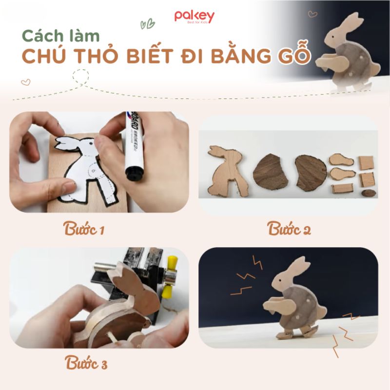 Tham khảo 5 ý tưởng làm đồ chơi bằng gỗ đơn giản tại nhà 21 Làm đồ chơi con thỏ biết đi bằng gỗ