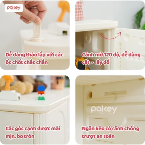 Tủ nhựa đựng đồ cho bé đa năng Pakey E009-E010