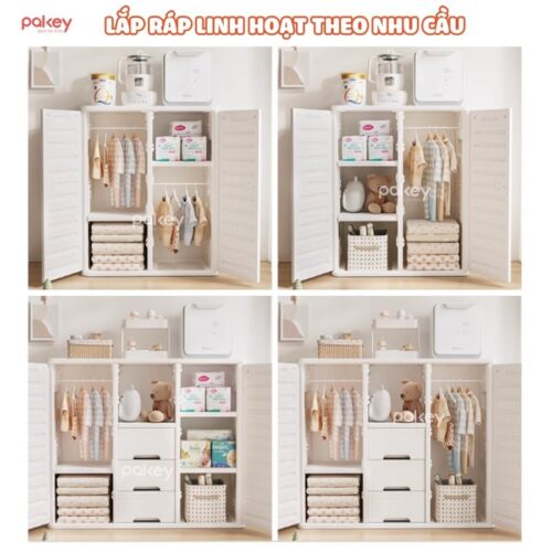 Tủ nhựa đựng đồ cho bé đa năng Pakey E009-E010