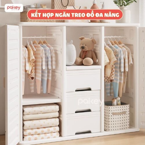 Tủ nhựa đựng đồ cho bé đa năng Pakey E009-E010