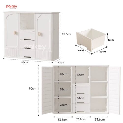 Tủ nhựa đựng đồ cho bé đa năng Pakey E009-E010