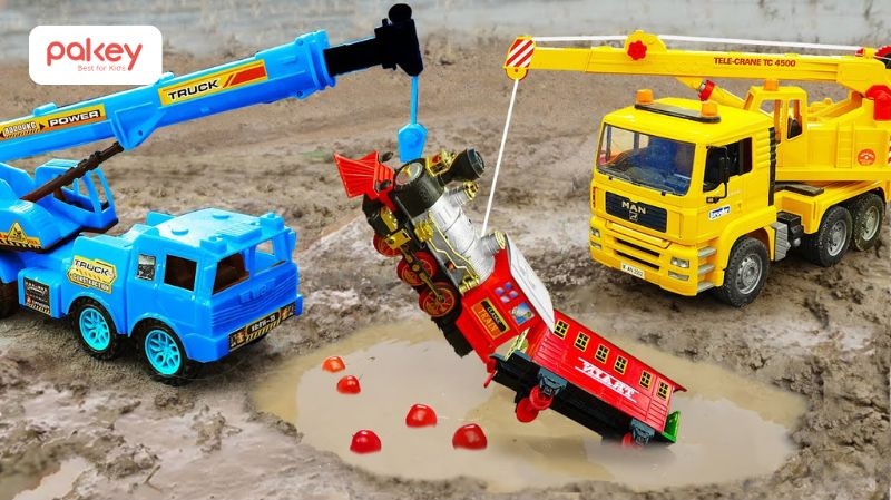 Xe cẩu đồ chơi là món đồ chơi hấp dẫn với những bé thích xây dựng hoặc các hoạt động liên quan đến công trường