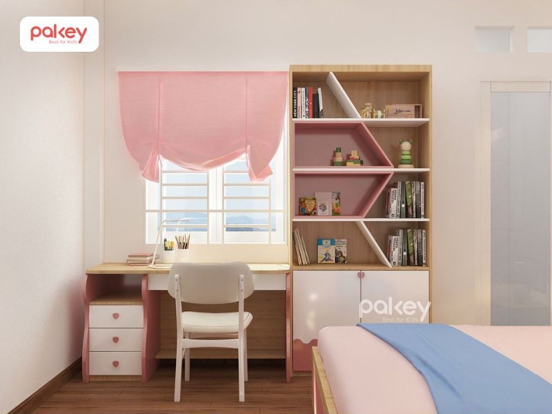 Bàn học có kệ sách là sản phẩm đa năng với thiết kế 2in1