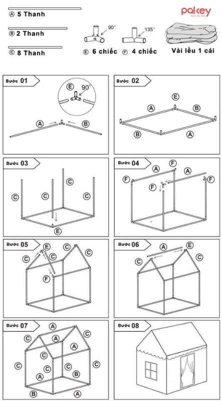 Hướng dẫn chi tiết cách dựng lều vải cho bé cực đơn giản 9 Chi tiết các bước dựng lều vải cho bé