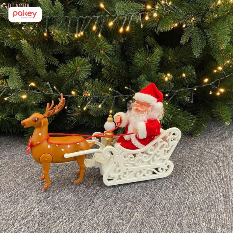 Top 5 món đồ chơi noel cho bé trai, bé gái cực mê mẩn 14 Mô hình tuần lộc chở ông già Noel