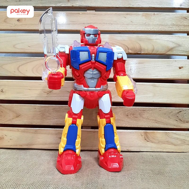 Đồ chơi robot siêu nhân với tạo hình anh hùng dũng cảm, mang áo giáp, khiên, vũ khí hoặc xe chiến đấu