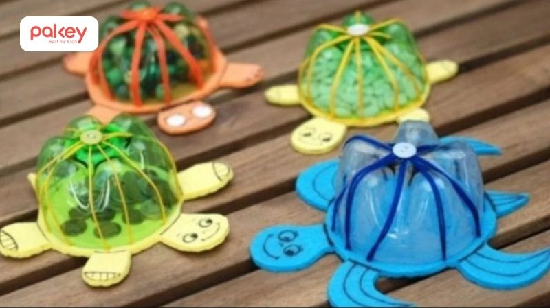 15+ ý tưởng làm đồ chơi cho bé handmade không tốn 1 xu 20 Làm chú rùa biển đáng yêu bằng chai nhựa