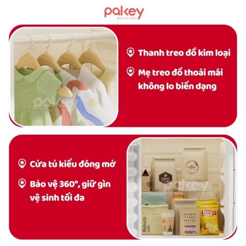 Tủ nhựa 5 ngăn 4 cánh Pakey E011
