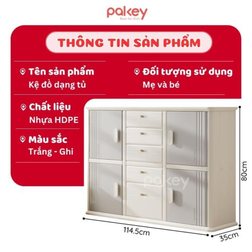 Tủ nhựa 5 ngăn 4 cánh Pakey E011