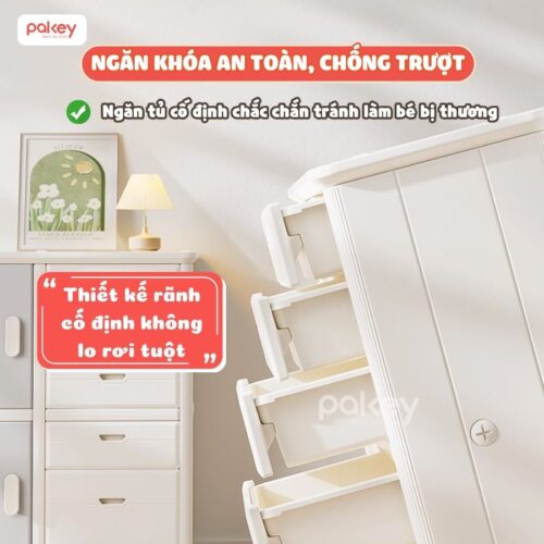 Tủ nhựa 5 ngăn 4 cánh Pakey E011