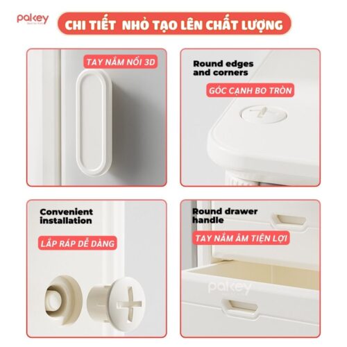 Tủ nhựa 5 ngăn 4 cánh Pakey E011