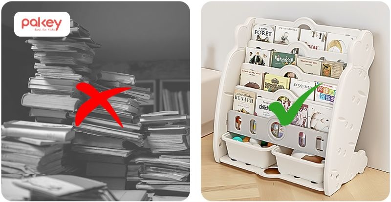 Bố trí đồ đạc gọn gàng, ngắn nắp để rèn luyện tính tự lập cho bé