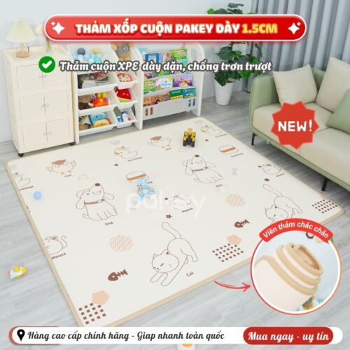 Thảm xốp cuộn Pakey dày 1,5cm TC08-TC09