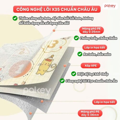 Thảm cuộn XPE dày 1,5cm Pakey TC08-TC09-TC10 17 Thảm xốp cuộn Pakey dày 1,5cm TC08-TC09