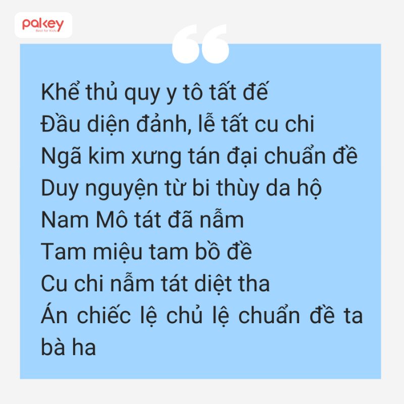 Câu thần chú Phật Mẫu Chuẩn Đề