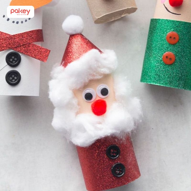 Làm ông già Noel từ lõi giấy vệ sinh