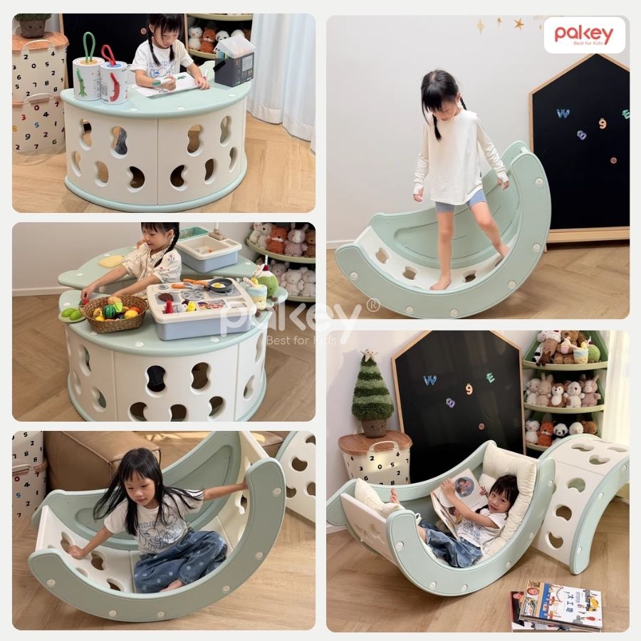 Đồ chơi bập bênh cầu vồng Pakey RH05 kèm nệm 26 Bập bênh cầu vồng Pakey RH05