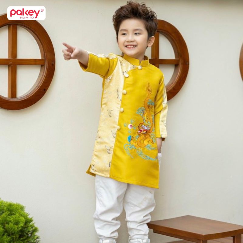 99+ Mẫu áo Dài trẻ em cho bé gái, bé trai đẹp nhất 2026 76 Áo Dài cho bé trai