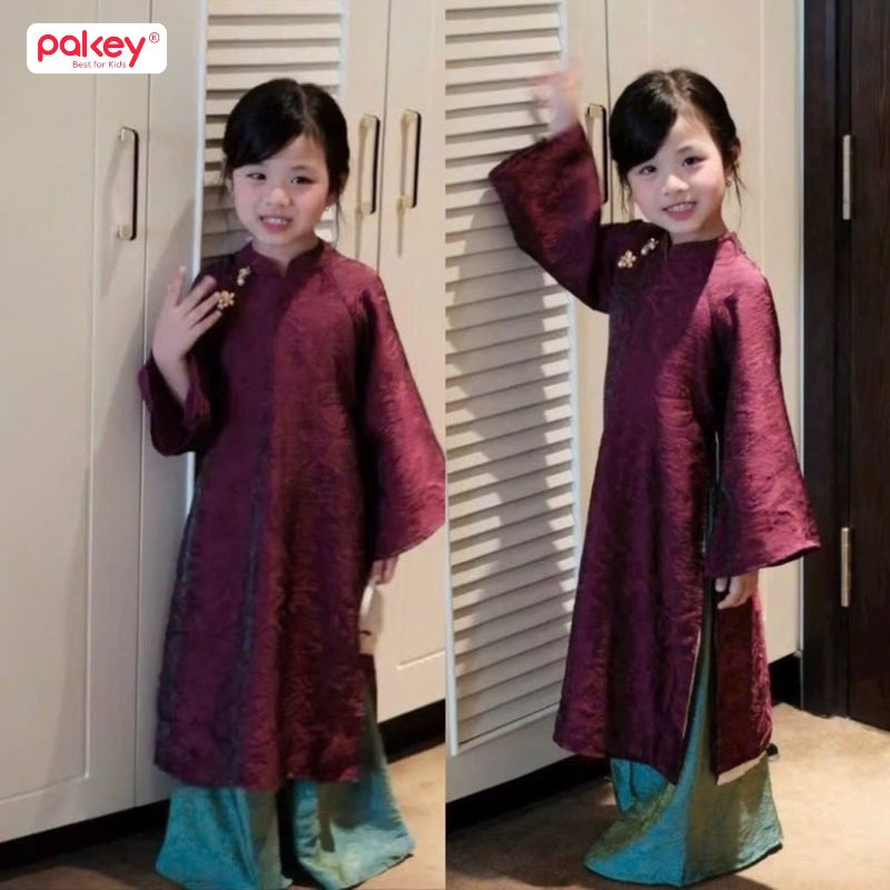 99+ Mẫu áo Dài trẻ em cho bé gái, bé trai đẹp nhất 2026 46 Áo dài trẻ em truyền thống