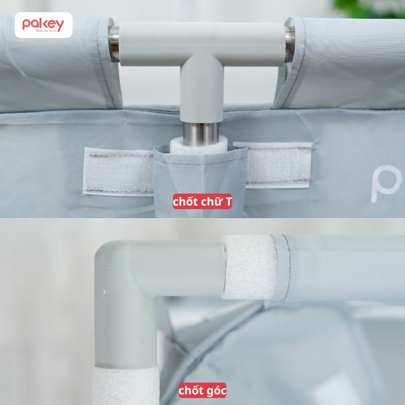 Lưu ý: Các góc sử dụng chốt góc, các khúc nối giữa sử dụng chốt chữ T