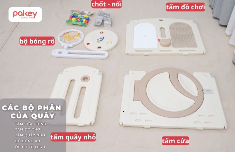 Các bộ phận cơ bản của 1 bộ quây cũi nhựa gấp gọn