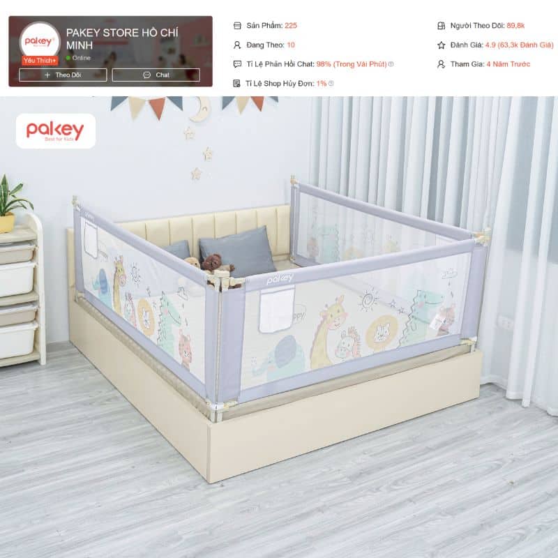 Pakey - Thương hiệu dẫn đầu về thanh chắn giường cho trẻ em