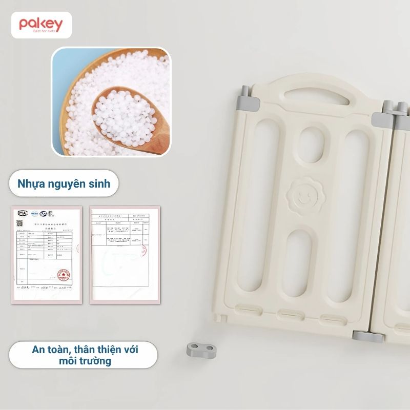 Quây cũi nhựa Pakey được làm 100% từ nhựa nguyên sinh HDPE - không chứa BPA