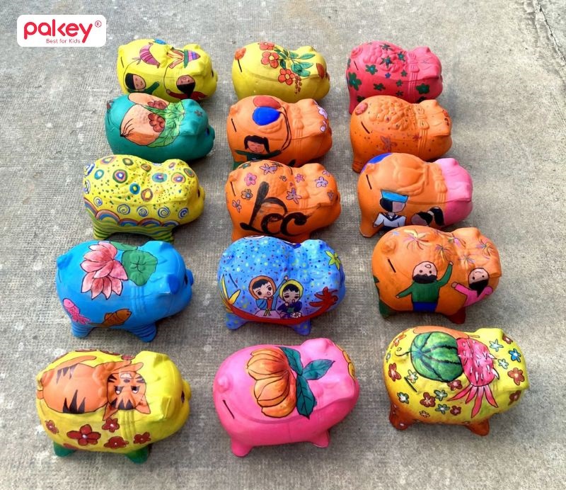 Mẫu trang trí heo đất đẹp và độc đáo