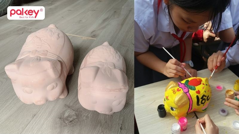 Nếu muốn màu bám bền, lâu thì trước khi tô màu, đừng quên vệ sinh bề mặt heo thật sạch sẽ