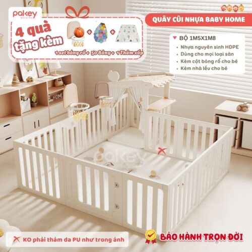 Quây cũi nhựa Pakey Babyhome NC02 + ngôi nhà 39 Quây cũi nhựa Pakey Babyhome NC02 + ngôi nhà