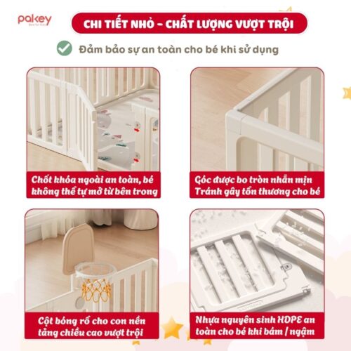 [New] Quây cũi nhựa Pakey Babyhome NC02