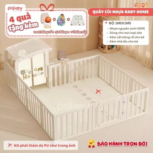 Quây cũi nhựa Pakey Babyhome NC02 + ngôi nhà 38 Quây cũi nhựa Pakey Babyhome NC02 + ngôi nhà