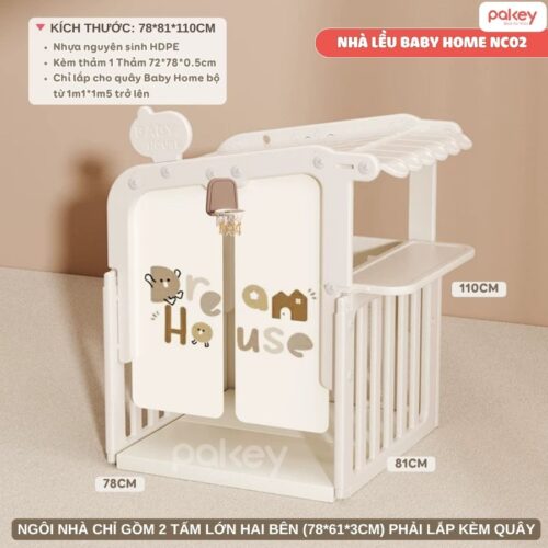 Quây cũi nhựa Pakey Babyhome NC02 + ngôi nhà 33 Quây cũi nhựa Pakey Babyhome NC02 + ngôi nhà