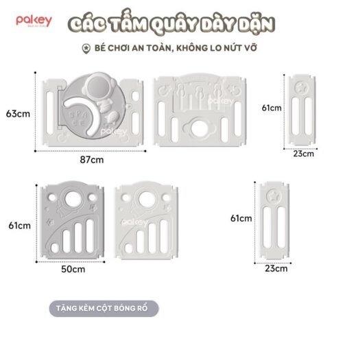 Quây cũi nhựa Pakey Phi Hành Gia kèm lều (QN06,QN07) 24 Quây cũi nhựa Pakey Phi Hành Gia kèm lều