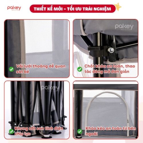Quây cũi vải gấp gọn Pakey K5