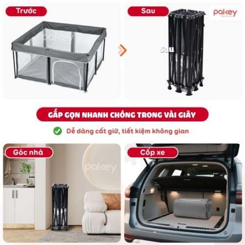 Quây cũi vải gấp gọn Pakey K5