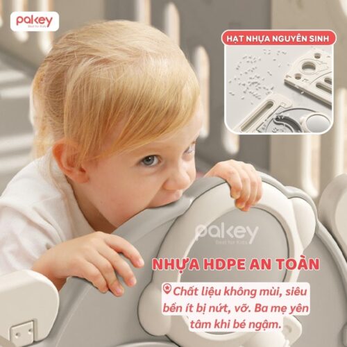 Bộ quây cũi kèm cầu trượt xích đu Pakey Phi Hành Gia QN03