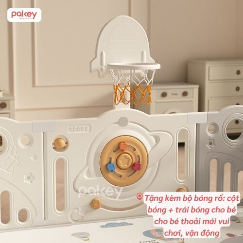 Bộ quây cũi kèm cầu trượt xích đu Pakey Phi Hành Gia QN03