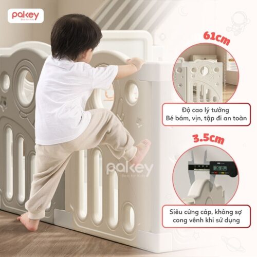 Bộ quây cũi kèm cầu trượt xích đu Pakey Phi Hành Gia QN03