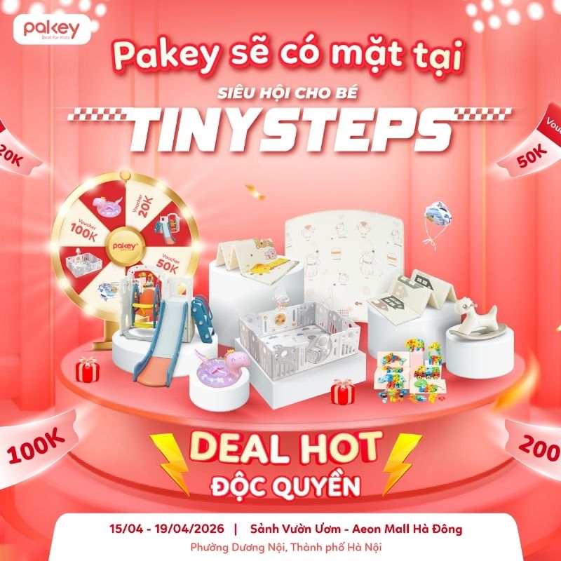 [Sự kiện 2026] Pakey chính thức góp mặt tại siêu hội cho bé Tiny Steps